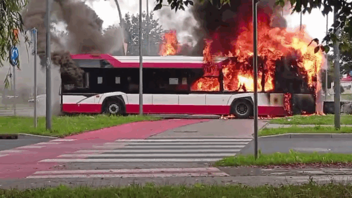 Pożar autobusu