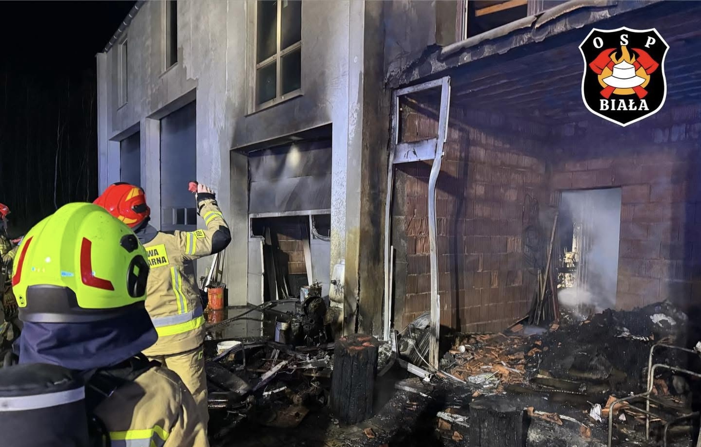 Pożar hali w Kłobucku