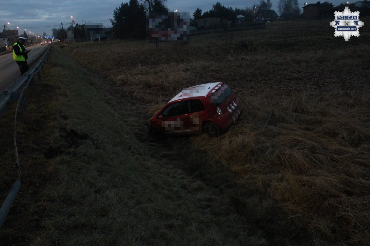 Zakończyli swoją podróż w przydrożnym rowie