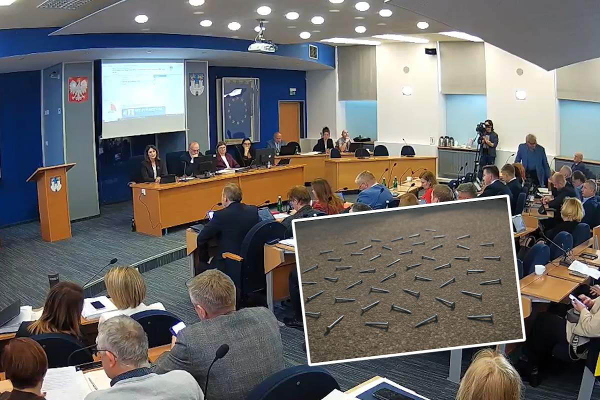 Częstochowa: przerwana sesja Rady Miasta. Gwoździe na podjeździe radnego, groźby karalne