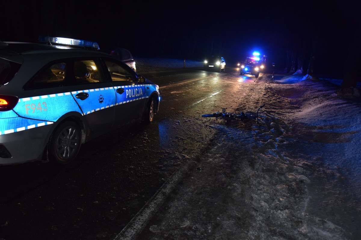 Wypadek w Trębaczewie – rowerzysta w szpitalu