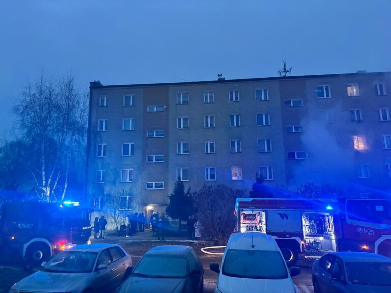 Kłobuck pożar w bloku