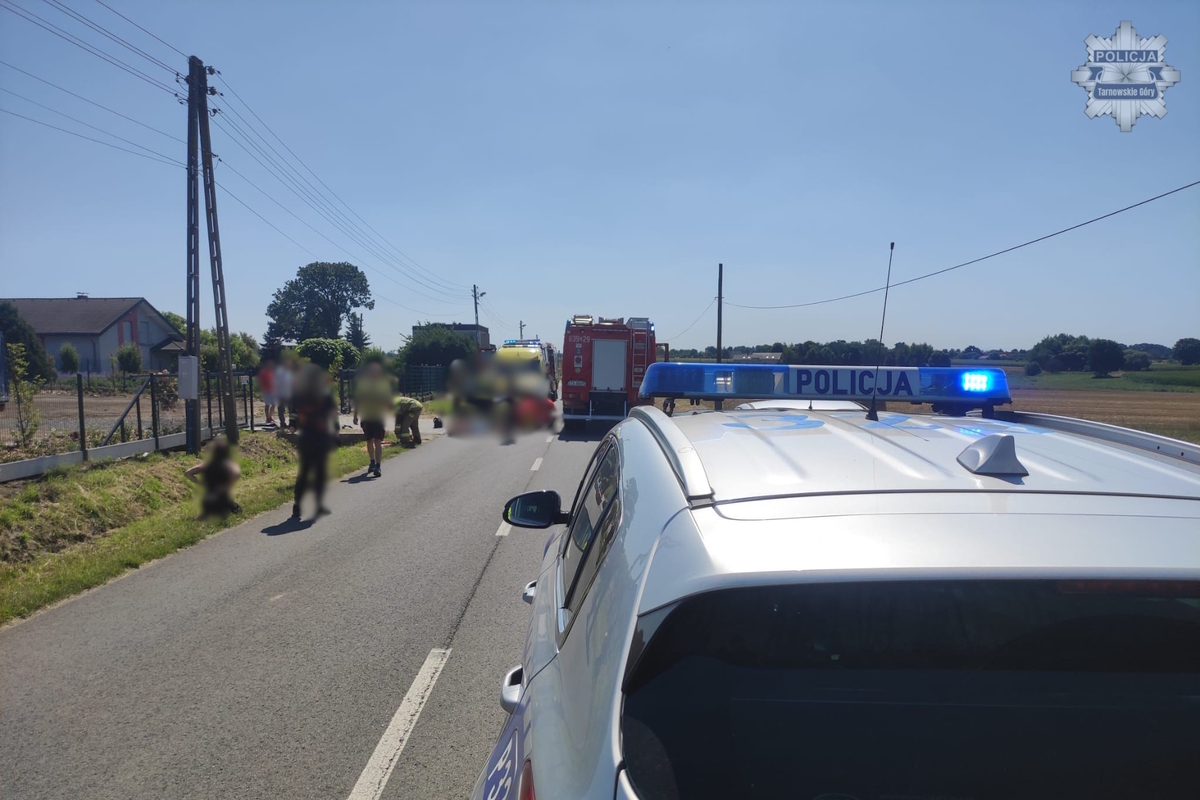 Wypadek drogowy w Wojsce – ranny motocyklista trafił do szpitala