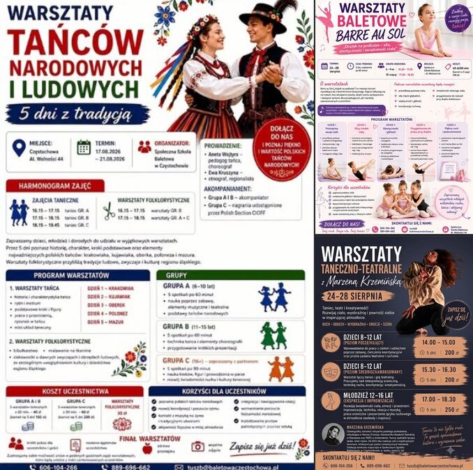 Warsztaty taneczne w sierpniu: tradycja, balet i teatr