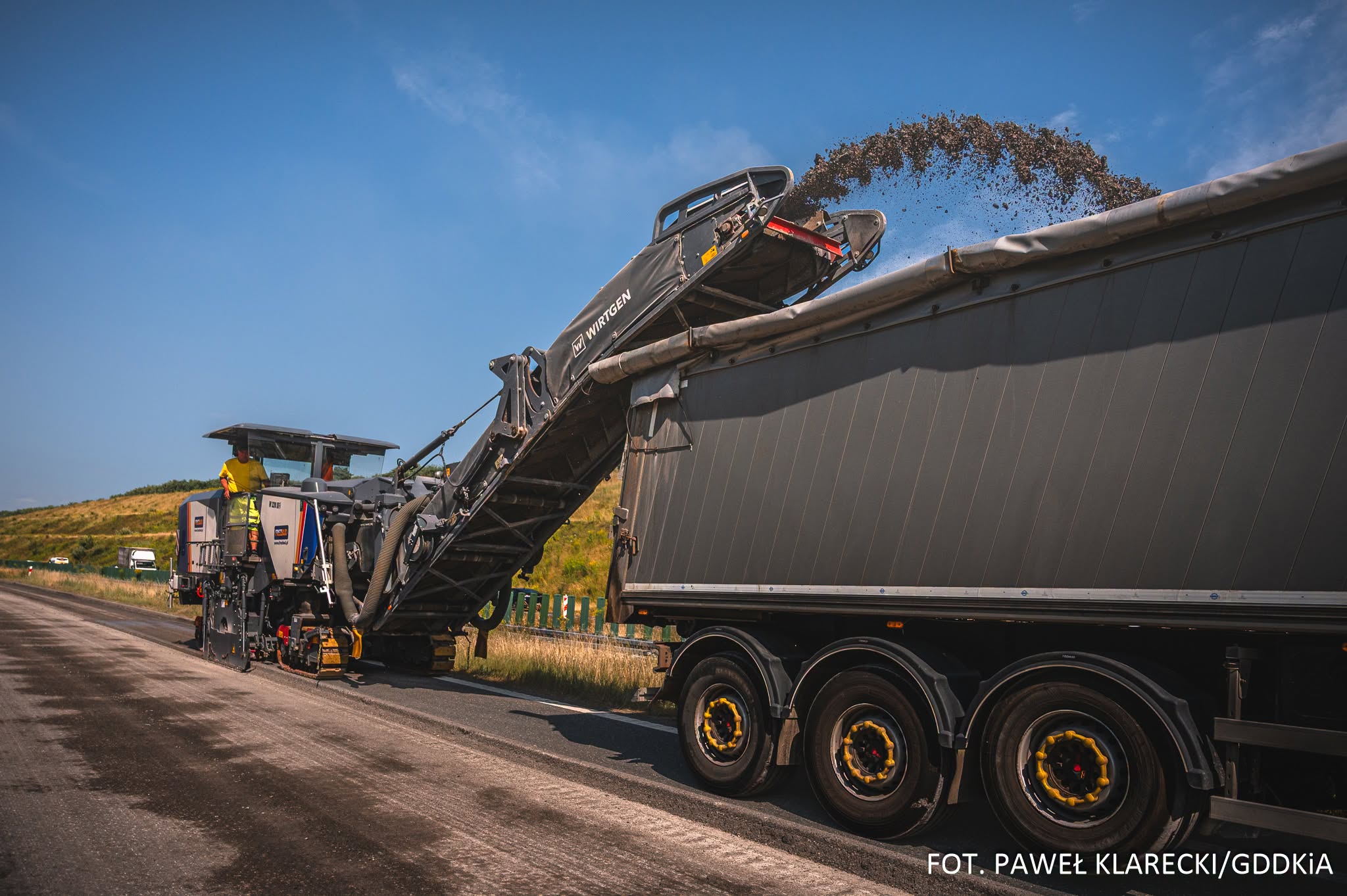 Frezowanie nawierzchni na A1 Piekary Śląskie – Pyrzowice